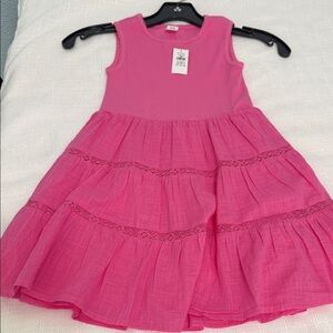 GAP Bright Pink Tiered Kids Dress